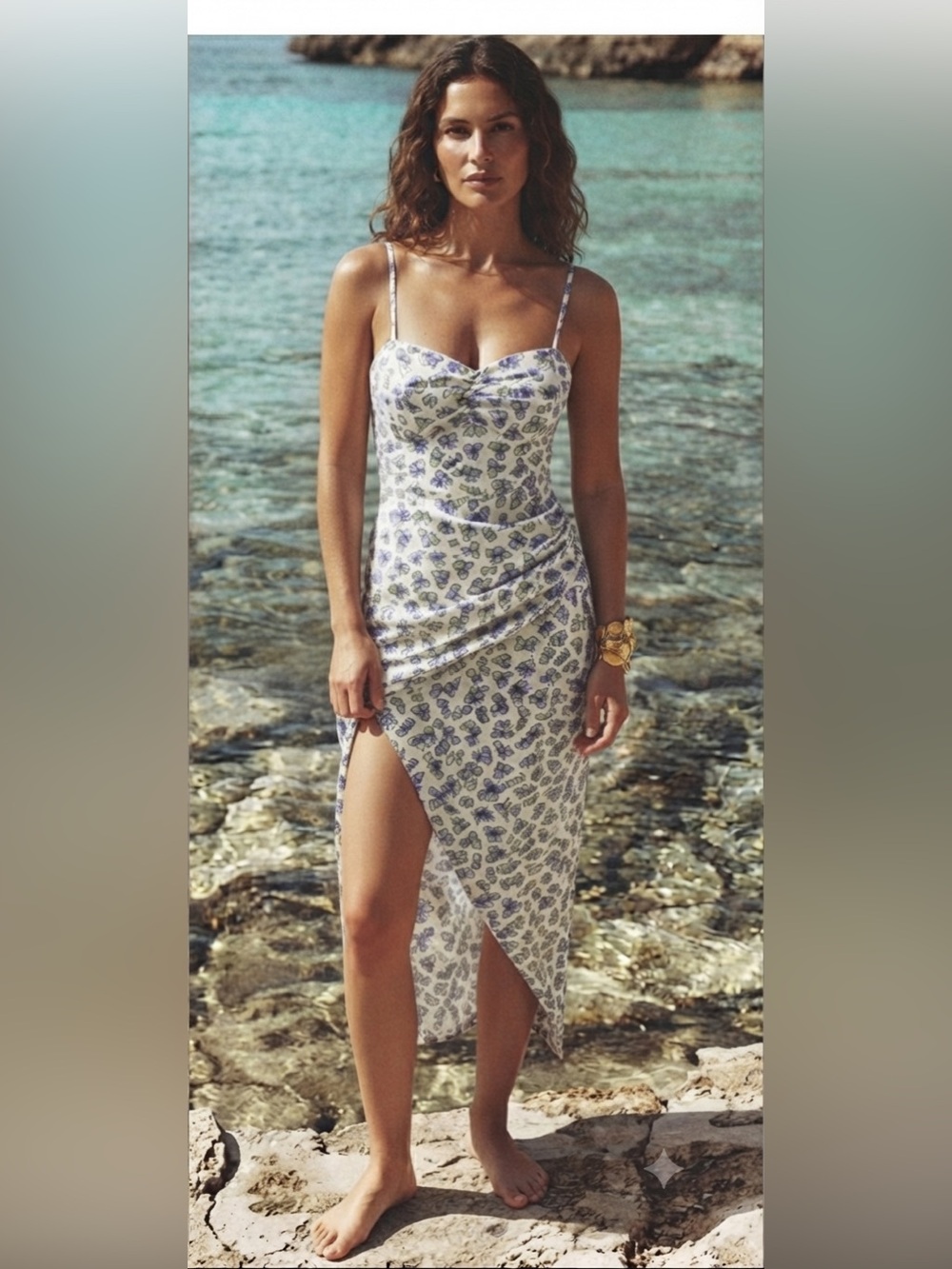 Zara Midi Dress with Floral Print